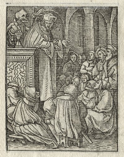 De dans van de dood: De prediker; De priester door Hans Holbein the Younger