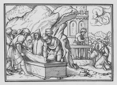 De dood van Jozef, Genesis L, 26 door Hans Holbein der Jüngere