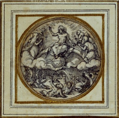 Het Laatste Oordeel - Ontwerp voor een hanger of hoedenspeld, ca. 1532-43 door Hans Holbein der Jüngere