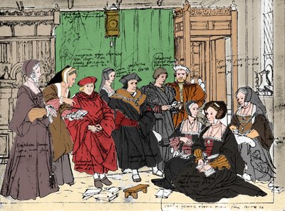 De familie More, naar de schets van Holbein in het Basle Museum, 1527, 1903 door Hans Holbein der Jüngere