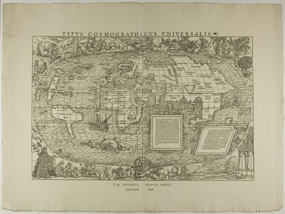 Type Cosmographicus Universalis, Sim. Grynaeus, Novus Orbis, Basileae 1532 door Hans Holbein the Younger