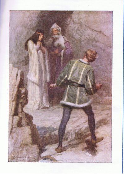 Wat is het? een geest? (De Storm), uit De Volledige Werken van Shakespeare gepubliceerd door George Harrap & Co Ltd, 1920s door Hans Holbein der Jüngere