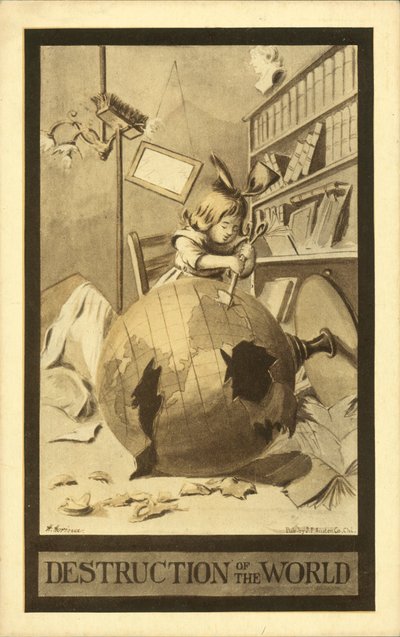 De vernietiging van de wereld (litho) door Hans Horina