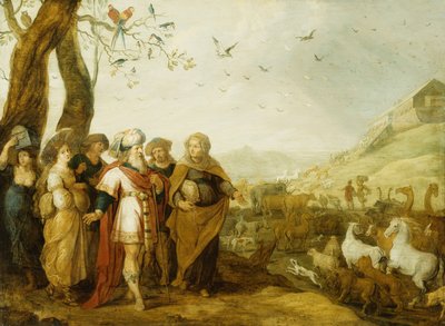 Noach en Zijn Familie Voor de Instap in de Ark door Hans III Jordaens