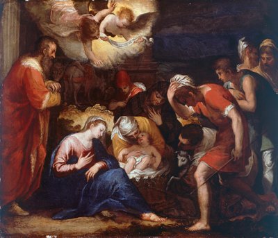 Geboorte van Christus door Hans I or Johann Rottenhammer