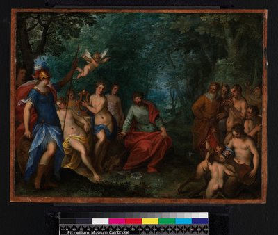 De Wedstrijd van Apollo en Pan, 1599 door Hans I or Johann Rottenhammer