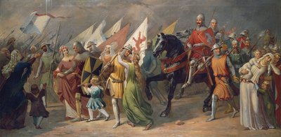 Terugkeer van Zürichse soldaten van de Slag bij Dattwil door Hans Jakob Oeri