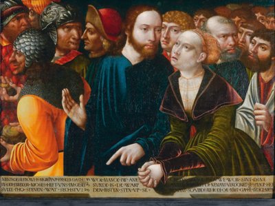 Christus en de overspelige vrouw door Hans Kemmer