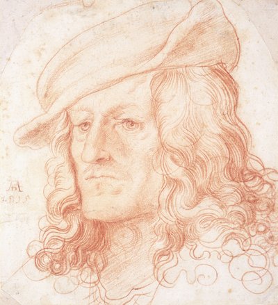 Portret van een man, buste-lengte, met een hoed door Hans Leonard Schaufelein