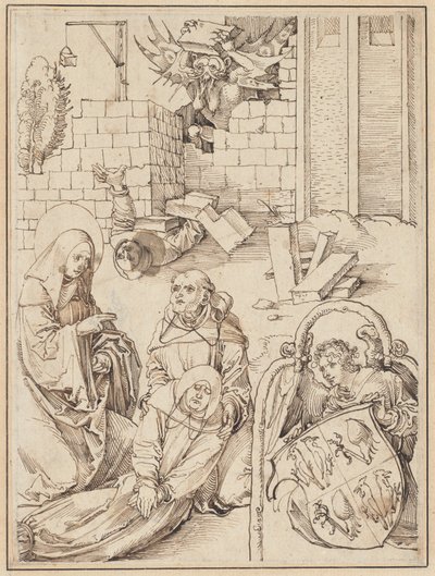 Sint-Benedictus wekt een door de duivel gedode monnik tot leven door Hans Leonard Schaufelein