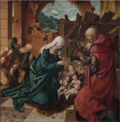 Aanbidding van de Herders door Hans Leonhard Schäufelein