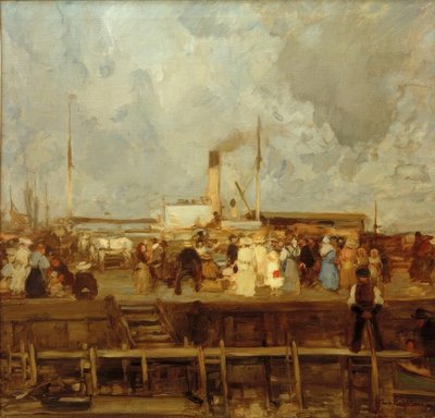 Aankomst van de stoomboot door Hans Looschen