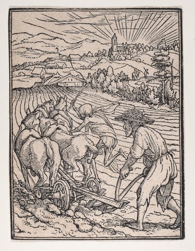 De Boer of Ploeger, uit De Dans van de Dood, ca. 1526, gepubliceerd 1538 door Hans Lützelburger