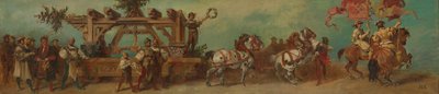 Ontwerp voor de feeststoet van 1879 - De timmerlieden door Hans Makart