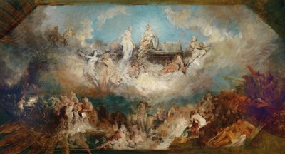 Het zinken van de Nibelungen-schat in de Rijn door Hans Makart