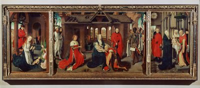 Aanbidding der wijzen: Heel drieluik door Hans Memling