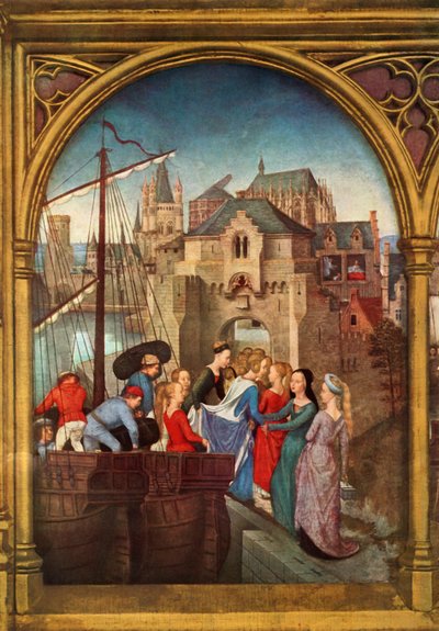 Aankomst in Keulen, 1489 door Hans Memling
