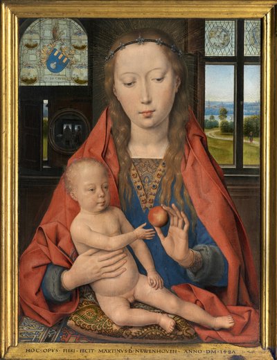 Detail van het Diptiek van Maarten van Nieuwenhove (detail) door Hans Memling