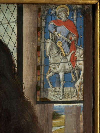 Detail van het Diptiek van Maarten van Nieuwenhove door Hans Memling
