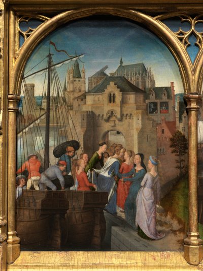 Detail van het Reliekschrijn van Sint-Ursula door Hans Memling