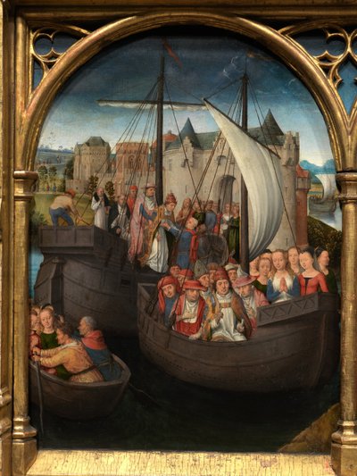 Detail van het Reliekschrijn van Sint-Ursula door Hans Memling