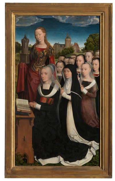 Detail (drieluik van Willem Moreel) door Hans Memling