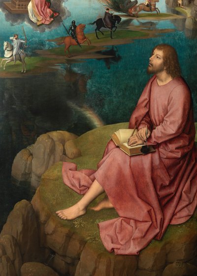 Detail (rechterpaneel van het drieluik van Sint Jan de Doper en Sint Jan de Evangelist) door Hans Memling