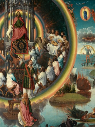 Detail (rechterpaneel van het drieluik van Sint Jan de Doper en Sint Jan de Evangelist) door Hans Memling