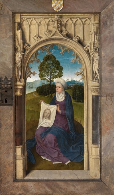 Exterieur paneel van het Drieluik van Jan Floreins door Hans Memling