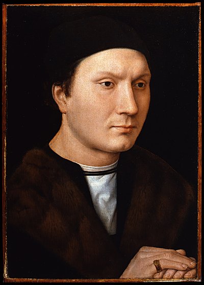 Portret van een Onbekende Man door Hans Memling