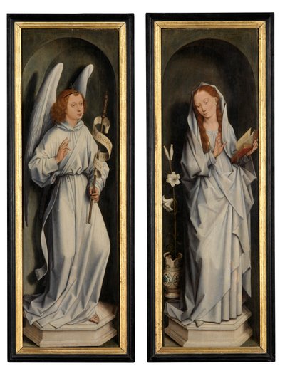 Keerzijde van een paar vleugels met de Aankondiging door Hans Memling