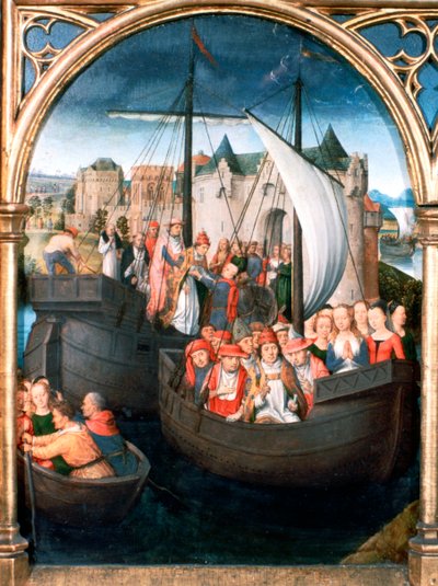 Heilig Ursula-schrijn, Vertrek uit Bazel, 1489 door Hans Memling