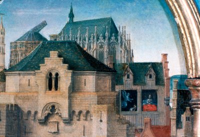 St. Ursula Schrijn, Vertrek uit Keulen, (detail), 1489 door Hans Memling