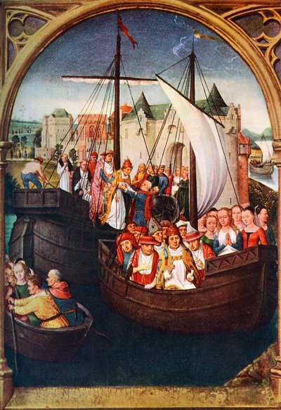 Het Vertrek van St. Ursula uit Basel door Hans Memling