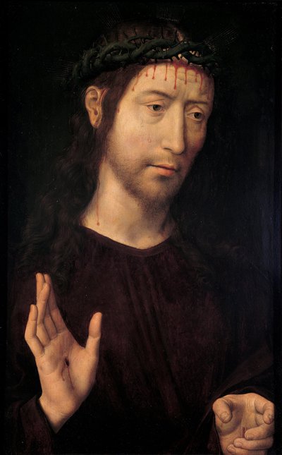 De Man van Smarten Zegent, 1480-1490 door Hans Memling