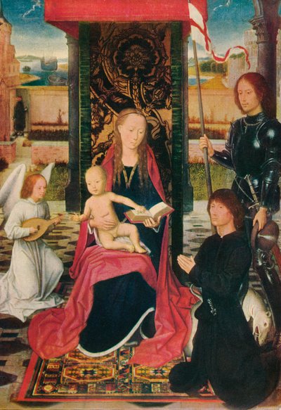 De Maagd en het Kind met een Engel, ca. 1480 door Hans Memling