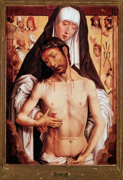 Maagd en dode Christus Schilderij door Hans Memling (1435/40-1494) 1480 door Hans Memling