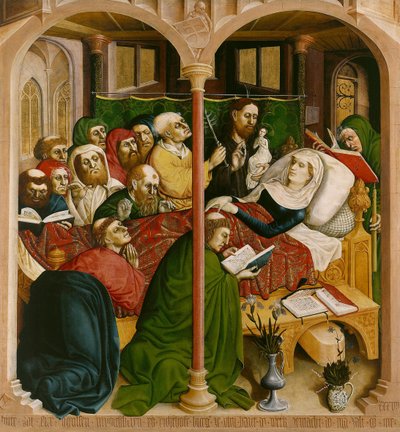 De dood van Maria. De vleugels van het Wurzach-altaar, 1437 door Hans Multscher