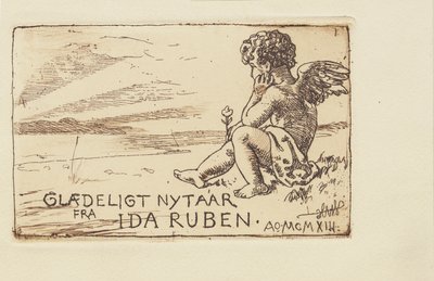 Nieuwjaarskaart door Hans Nikolaj Hansen