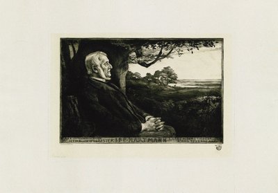 Portret van de Componist Johan Peter Emilius Hartmann 1805-1900, 1897 door Hans Nikolaj Hansen