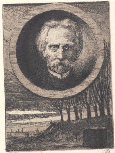 Portret van de dichter Kaalund door Hans Nikolaj Hansen