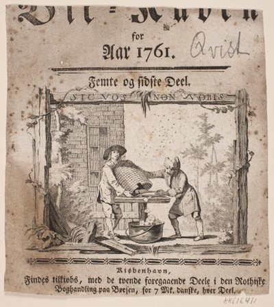 Titelvignet voor "Bii-Kuben voor het Jaar 1761", Deel V door Hans Quist