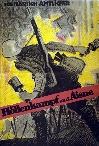 Slag in de Hel van de Aisne, 1918 door Hans Rudi Erdt
