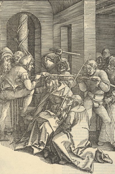 Christus gekroond met doornen, uit Speculum passionis domini nostri Ihesu Christi door Hans Schäufelein the Elder