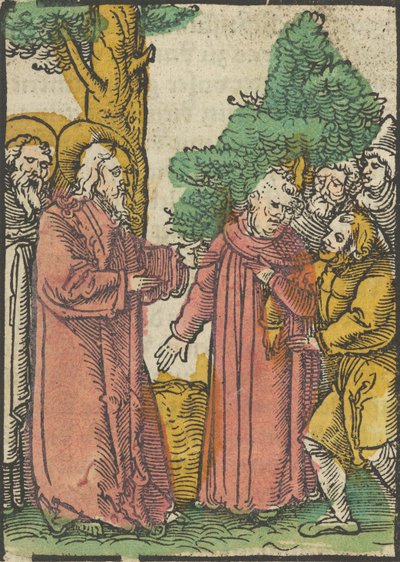 Christus geneest de doofstomme, uit Das Plenarium, 1517 door Hans Schäufelein the Elder