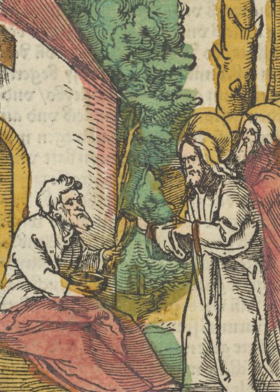 Christus Geneest de Melaatse, uit Das Plenarium, 1517 door Hans Schäufelein the Elder