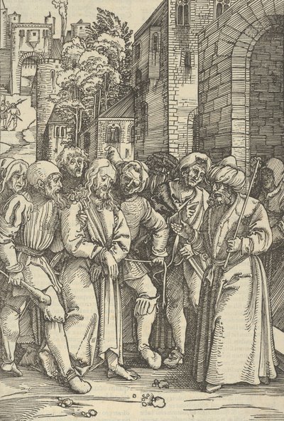 Christus voor Pilatus voor zijn Paleis, uit Speculum passionis domini nostri Ihesu C... door Hans Schäufelein the Elder