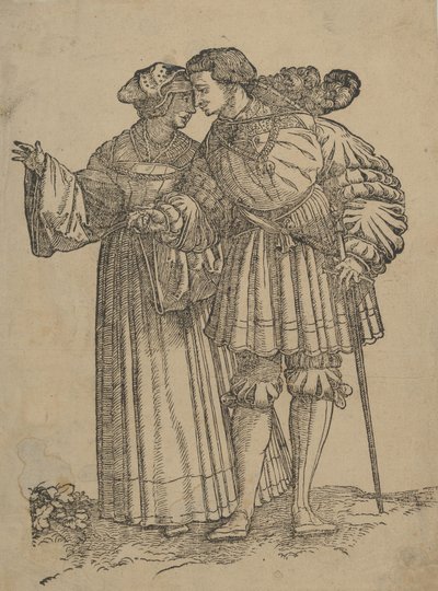 Dansend paar IV, uit De Bruiloftsdansers door Hans Schäufelein the Elder