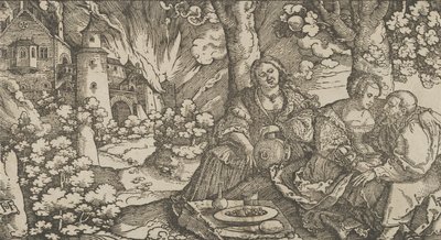 Lot en zijn dochters, ca. 1530 door Hans Schäufelein the Elder