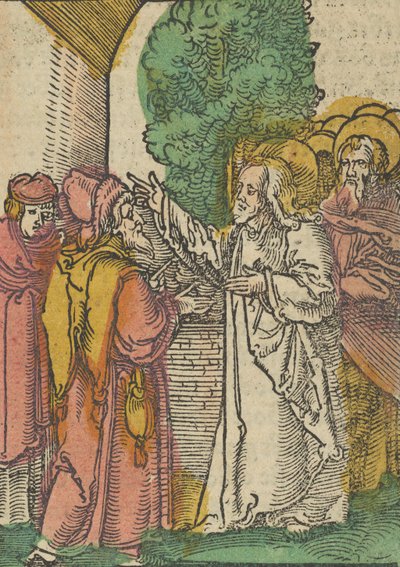 Parabel van de Farizeeën en de tollenaar, uit Das Plenarium door Hans Schäufelein the Elder